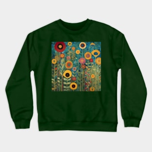 Colorful Abstract Flower Garden Landscape After Klimt Crewneck Sweatshirt